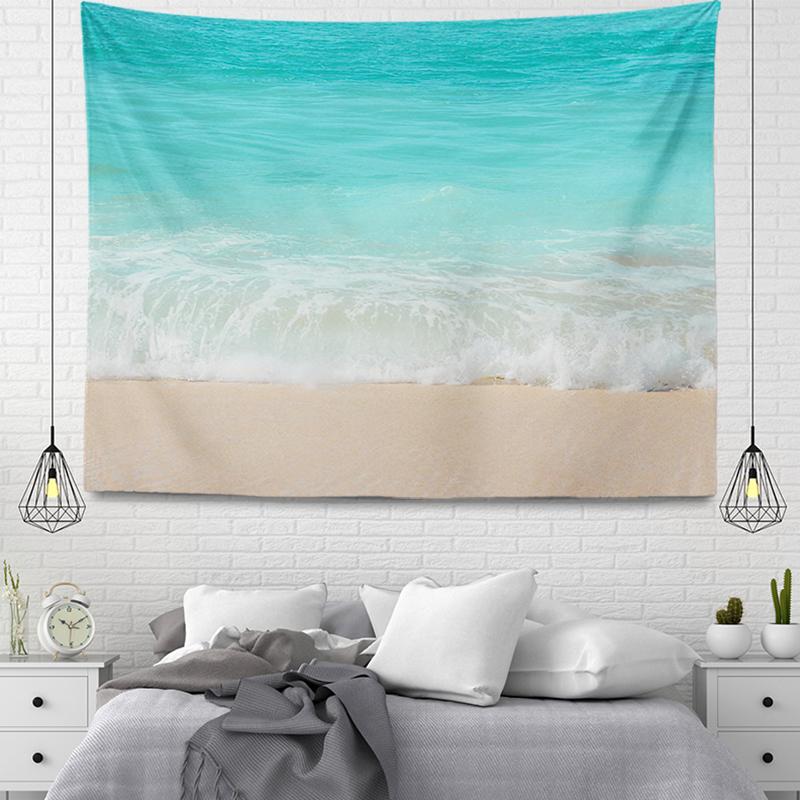 Wall Decor Tapestry Beautiful Room Decoration Blue Beach Accessories Wall Hanging Large Fabric Wall Home Autumn Decoration
