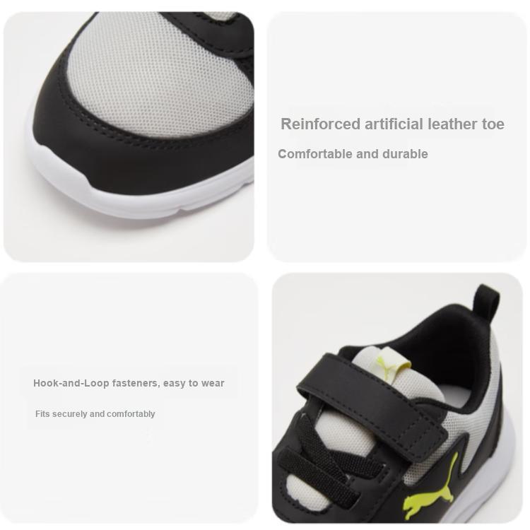Puma Klettverschluss Strapazierfähige Low-Top Kinder Laufschuhe Kinder Laufschuhe Schwarz Grau 192971-07