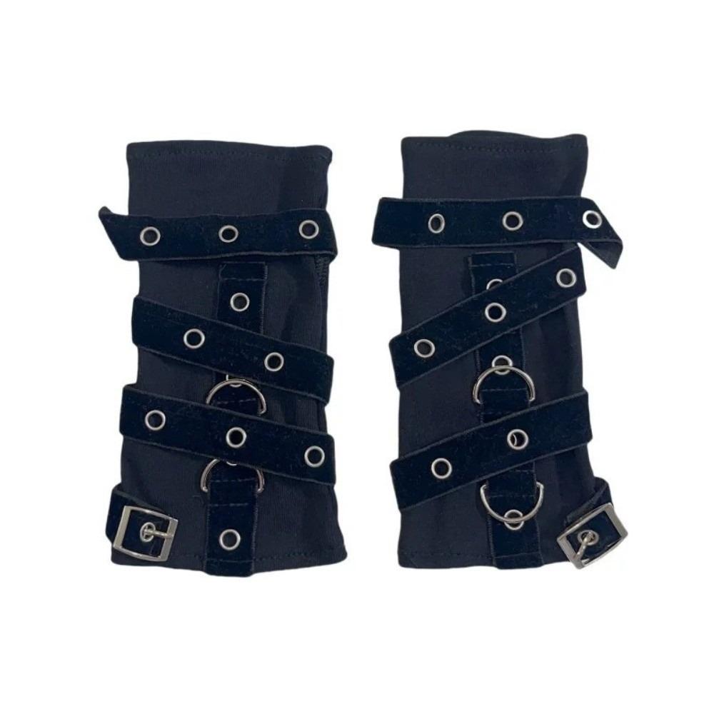 Rivet Half-finger Gloves Y2K Arm Cover Cool Fingerless Mittens Outdoors