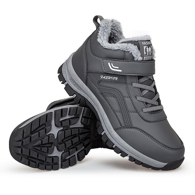 Warm Cotton Shoes 2025 Winter New Long Fluff High Top Elderly Shoes Outdoor Walking Shoes Anti-splashing Mother Shoes