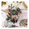 120 Pieces Lace Sticker Flake Number Foil Stamping Set of 4 PET Transparent Realistic Texture Gorgeous Flower Collage Material Retro Antique Notebook