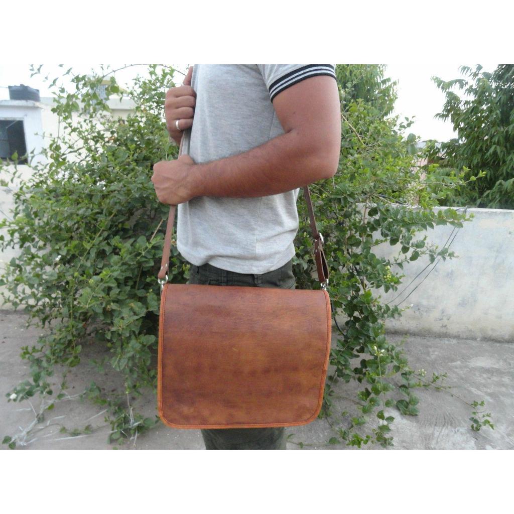 Oferta de Craciun Geanta Piele Capra Messenger Vintage Laptop Servieta Satchel