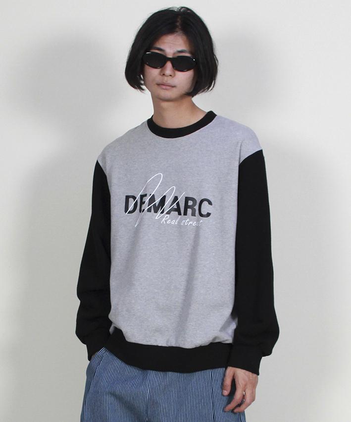 Deumakeu Color Block Logo Graphic Sweatshirt Gray