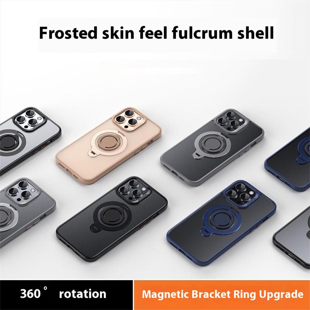 Für iPhone 13 Pro Max Hülle Kompatibel mit MagSafe Ständer Matte PC+TPU Handyhülle mit Silikonring