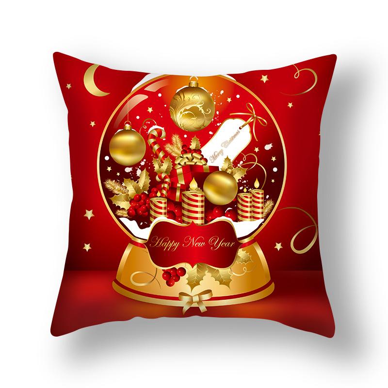 Christmas and New Year Decoration Pillowcase Sofa Cushion Cover Bedroom Room Home Decoration Christmas Gift 45x45cm