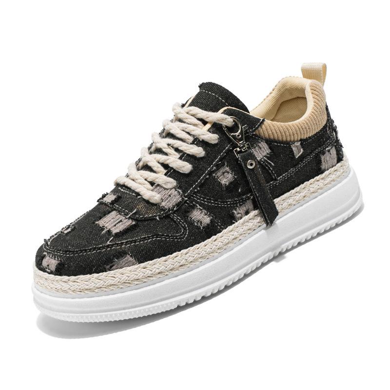Canvas men's shoes spring and summer new student sports and leisure little white board shoes youth cloth shoes