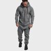 Men's Solid Color Hooded Fleece Jumpsuit