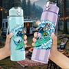 1PC Big Ocean Surfing Wave Art Print 750ml Color Plastic Sports Water Bottle Leakproof Flip Straw Lid Suitable for Sports Office Home Use
