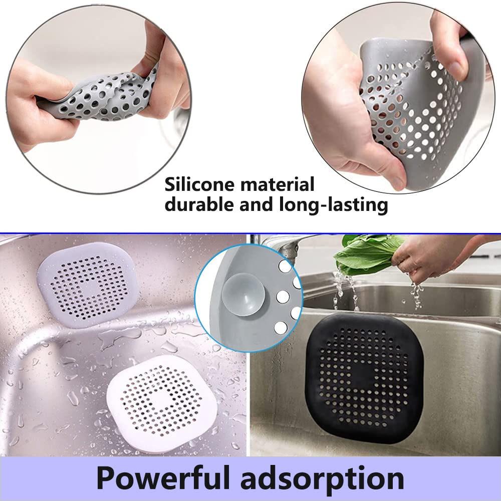 Sewer with Suction Cup, Floor Drain Mat, Kitchen, Bathroom, Anti Clogging Hair Filter