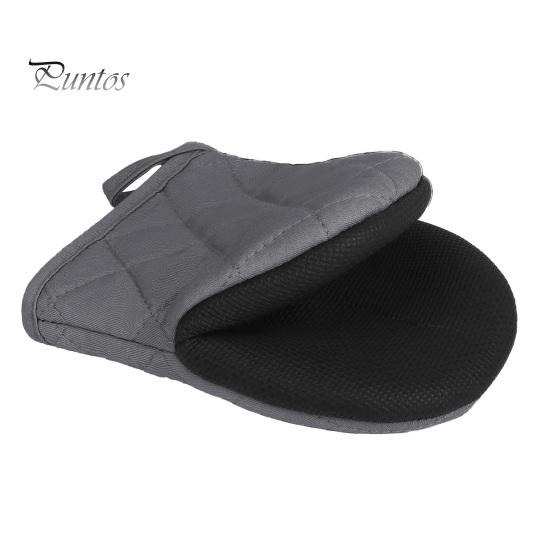 Silicone Oven Mitts 1Pc Short with Non-Slip Grips High Heat Resistant Thicker Gloves Cotton Lining Kitchen Microwave BBQ Baking Cooking Grilling