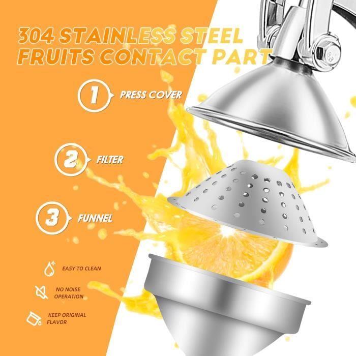 Presse à agrumes manuelle - moongiantgo - double mode - acier inoxydable - ergonomique