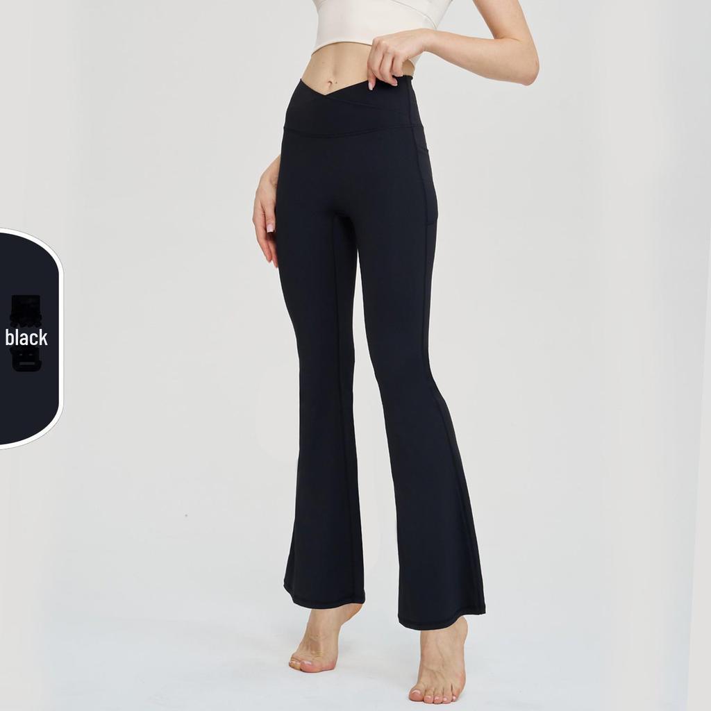Large Size Parent-Child Flared Yoga Pants with Seamless Design for Running and Fitness