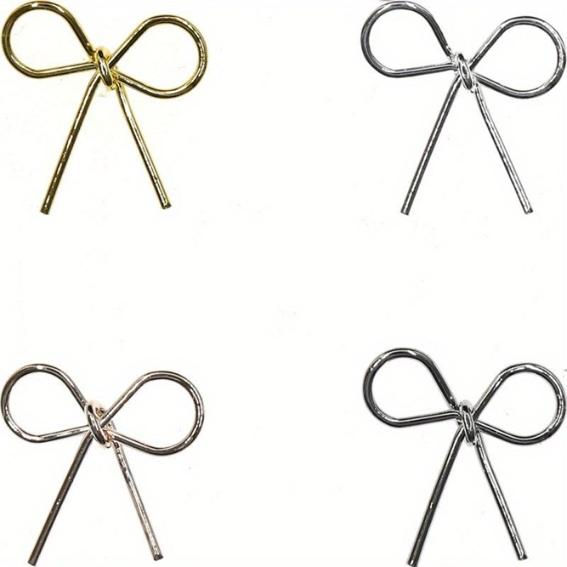 50Pcs Exquisite Sweet Nail Bow Wrapped Retro Simple Three-dimensional Alloy Nail Jewelry Rivets Hand-worn Nail Top Decoration