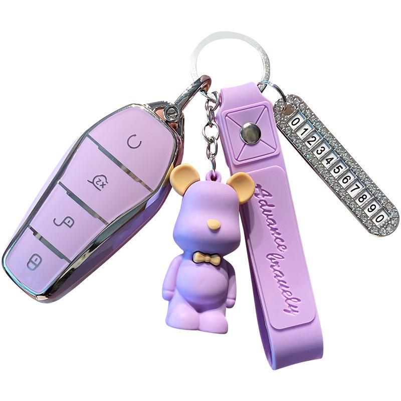BYD Dolphin Key Case for Han Song, Tang DM-i, Qin Pro/Plus, Yuan, and E2 - Car Shell Buckle Bag.
