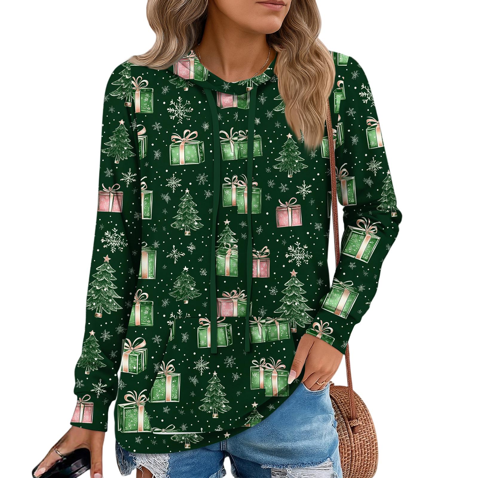 

Womens Pullover Hoodies Teen Girls Fashion Hooded Sweatshirt Womans Fall Tunic Top L армія зелений колір