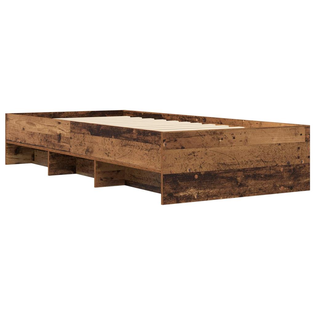 Bed Frame with Shelf Reclaimed Wood 80 x 200 cm Engineered Wood