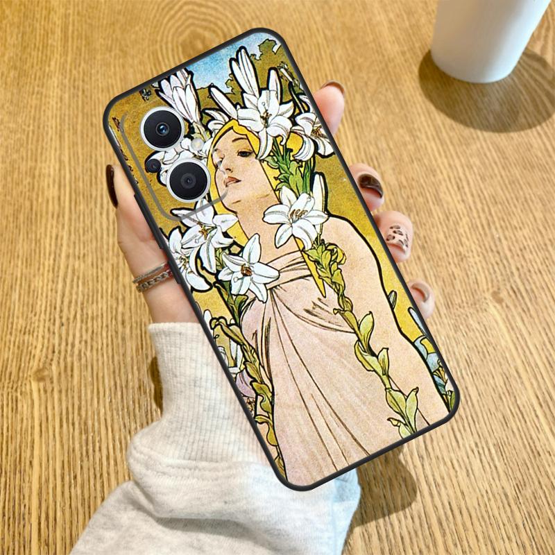 

Vintage Alphonse Mucha Art Funda For OPPO Reno 7 8 Lite 14 F 13F 12F 11F 13 12 11 10 Pro OPPO Find X9 X8 X6 X5 Pro Case OPPO Reno8 Lite