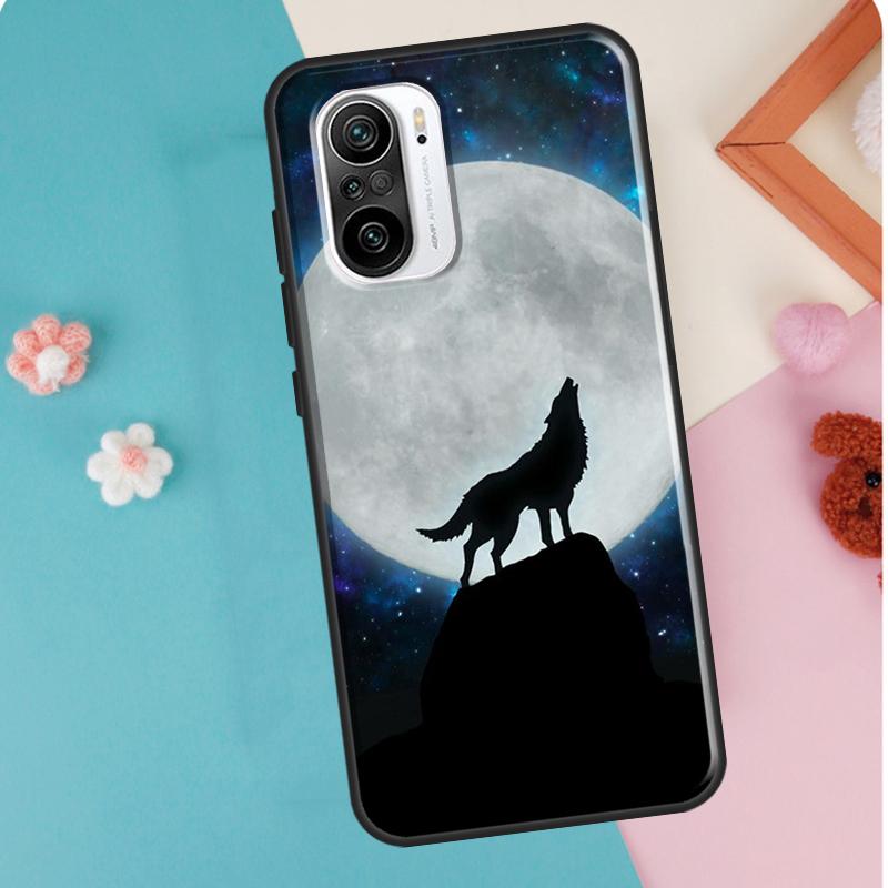 Moon Roaring Wolf Case For POCO F3 F1 F2 M3 M4 X4 Pro GT X3 Pro Cover For Xiaomi Mi 11 Lite 12 X Mi 11T Pro