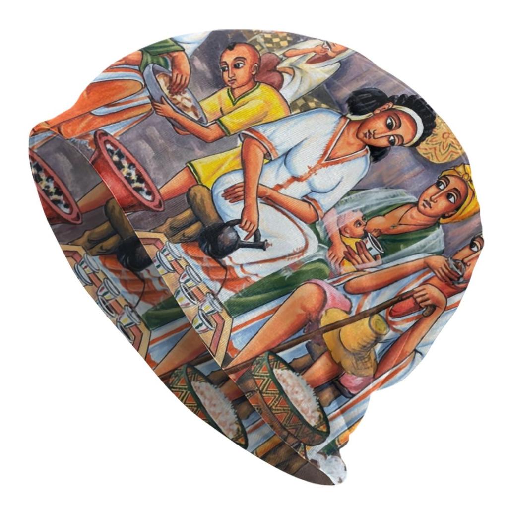 Custom Ethiopian Habesha Art Bonnet Hat Knitting Hat Unisex Women Cool Unisex Winter Warm Beanies Cap