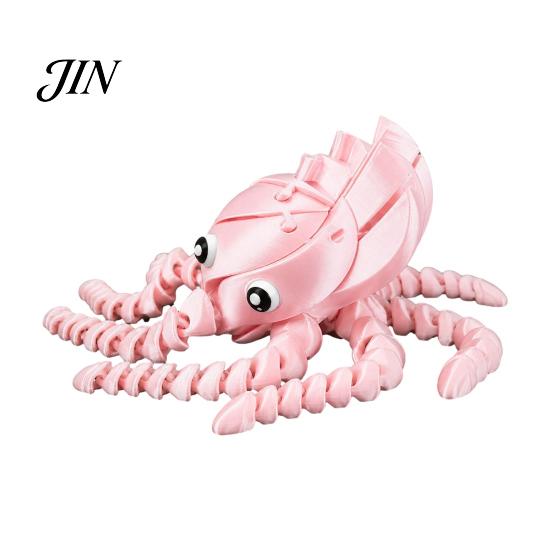 Octopus Decompression Toy 3D Printed Toy, Articulated Figurine with Movable Joints, Stress Relief Sea Animal Fidget for Kids Adults Joints Model