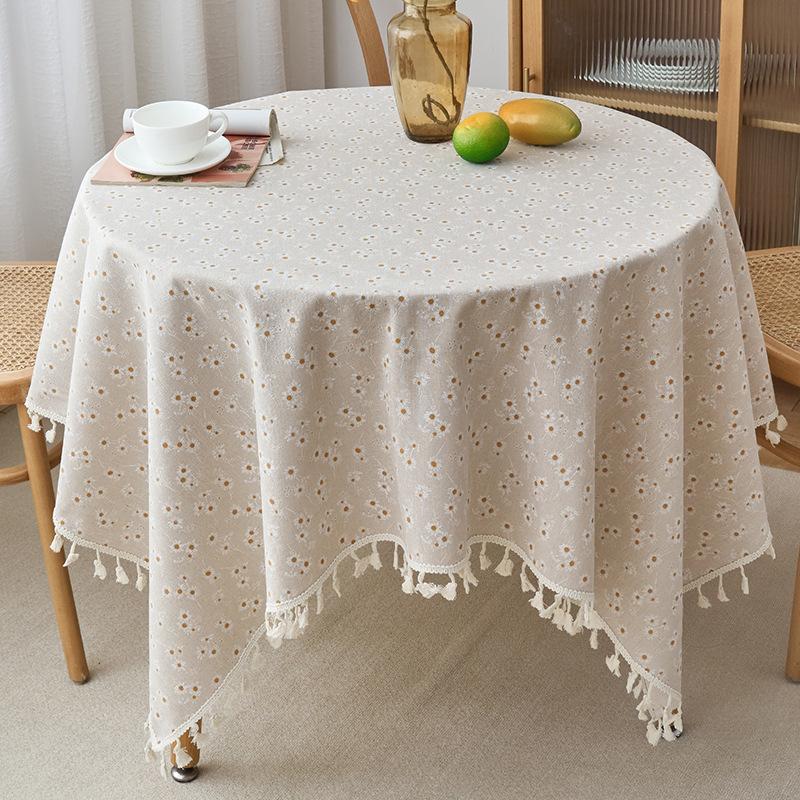 

Круглая скатерть Полиэстеровая скатерть Пасторальный цветочный Моющаяся Накладка на стол для фермерского дома Стол для пикника Декор столешницы Декор для дома 70x70cm