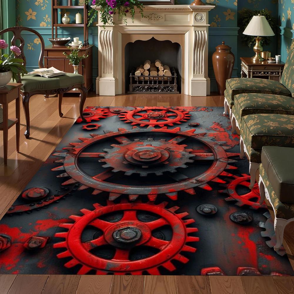 3D Industrial Style Rug Fashionable Floor Mat Decor Comfortable Carpet for Kids Room Bedroom Easy To Clean Carpet Chair Mat
