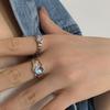 Moonstone Ring Female Cold Wind Open Ring Irregular Index Finger Ring