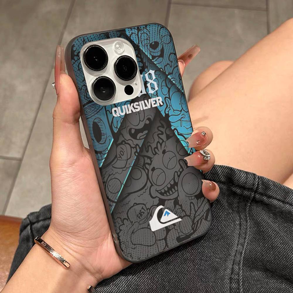 Surf Brand Q-QuiksilverS Logo Phone Case For IPhone 11 12 13 14 15 16 17 Pro Max PLUS Pro Wave Corrugated Silicone Case