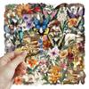 50pcs Retro Forest Mushroom Butterfly Graffiti Sticker Stationery Helmet Guitar Diary Water Bottle Decals