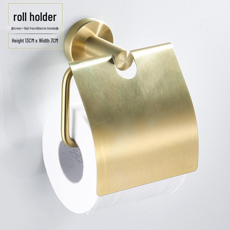 Minimalist Brushed Gold Towel Rack - 304 Stainless Steel Bathroom Hardware Hanger