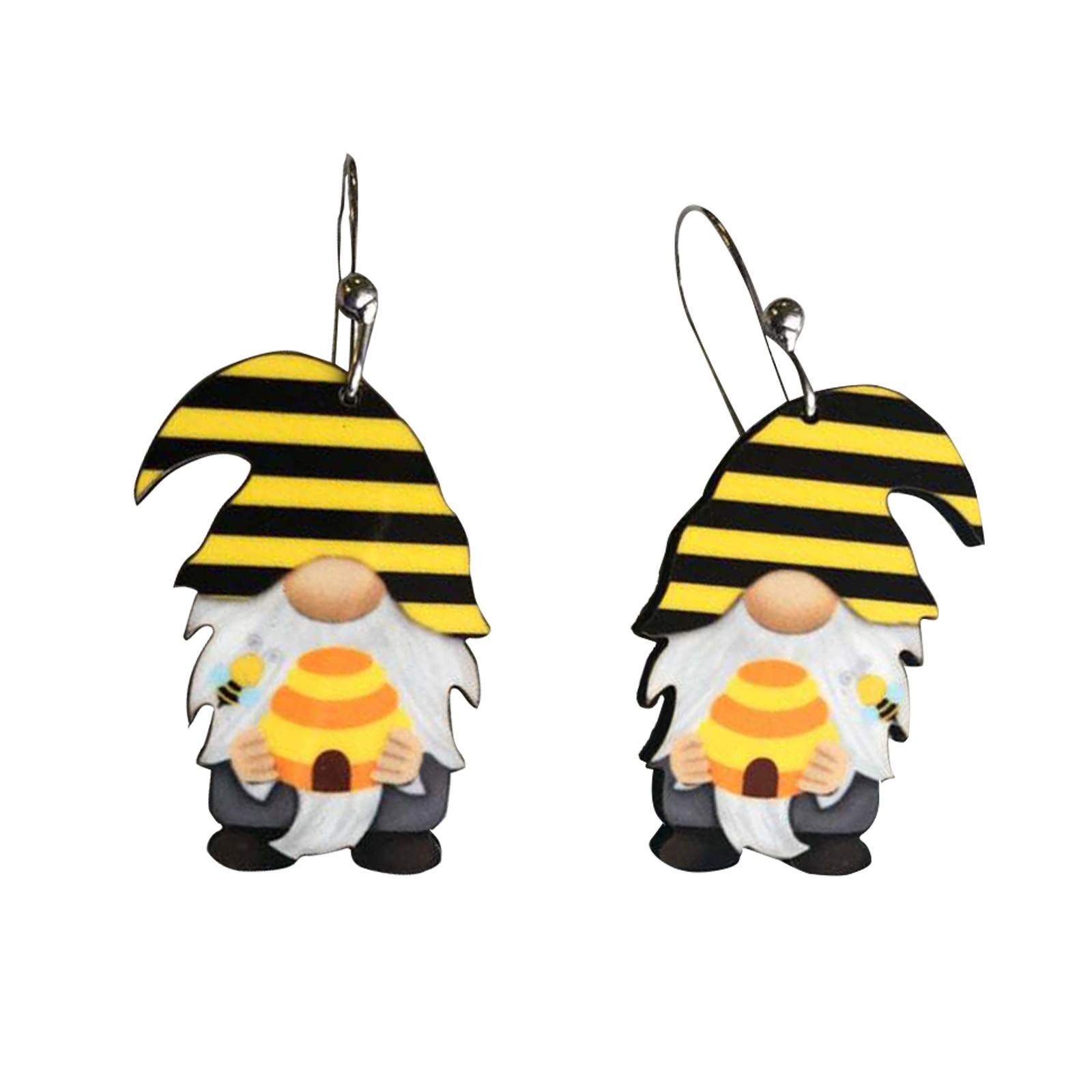 Серьги «Любовь» ко Дню независимости, Пчелиный фестиваль, Серьги с медом, Серьги с карликовой куклой