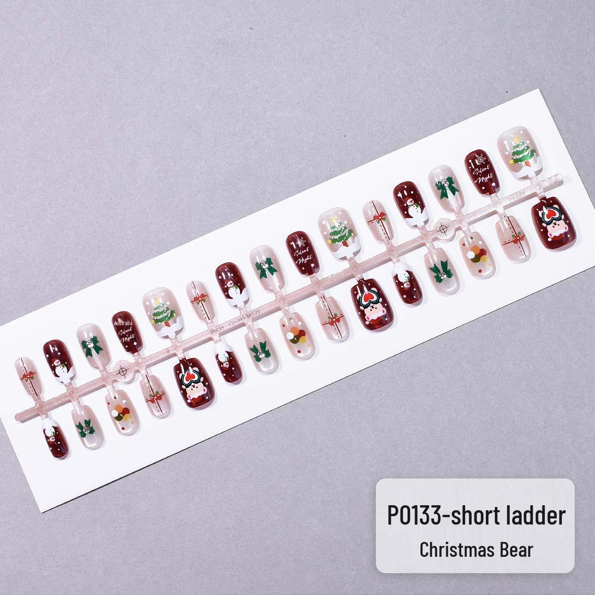 

Christmas Panda Eye Press-on Nails - Festive & Cute