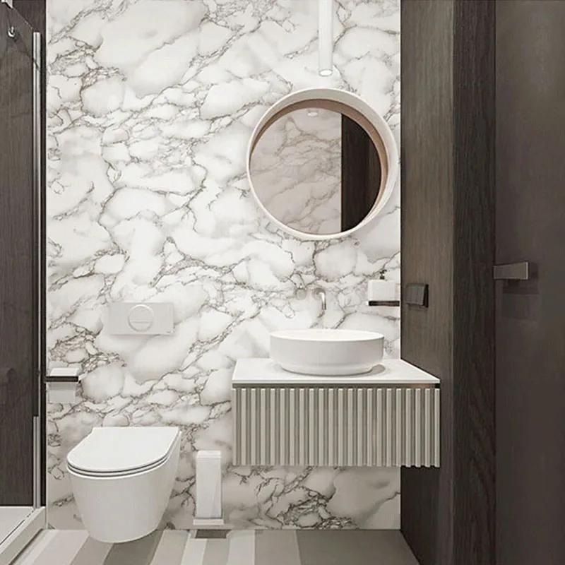 New Kitchen Oilproof Waterproof Self-Adhesive Wallpaper Countertop Stove Protection Film Table Cabinet Renovation Marble Sticker