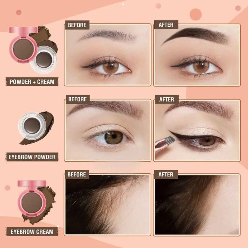 PINKFLASH - 2 in 1 Duo Effect Eyebrow Kit - 3 Color