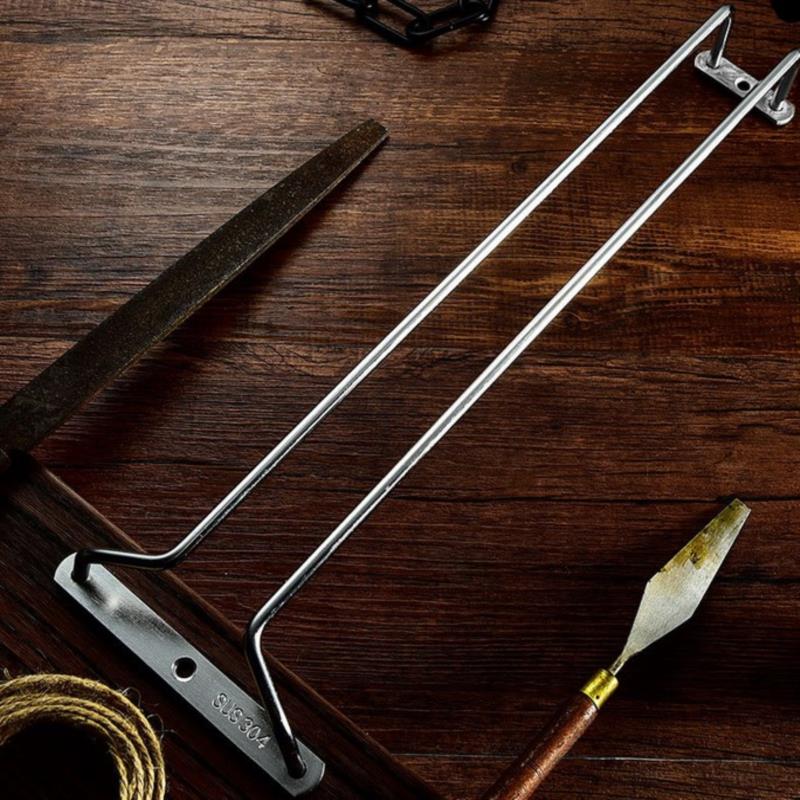Silver Stainless Steel Wine Rack Glass Holder Hanging Bar Goblet Hanger Shelf