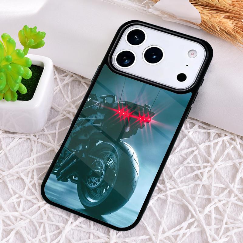 Neon Motorcycle Biker Shockproof Phone Case for iPhone 17 Air 16e 15 11 12 14 13 Pro Max Cover Coque