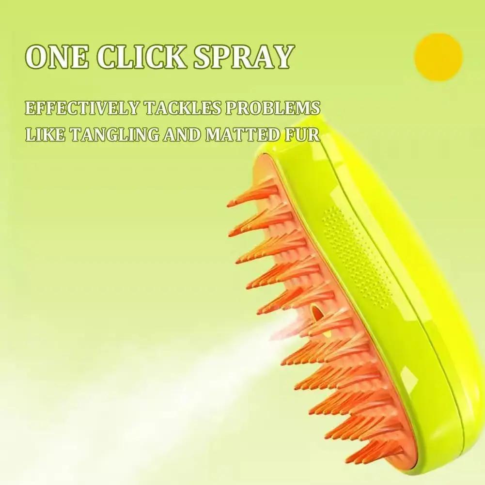Multifunctional Grooming Brush with Spray, Dog and Cat Grooming Brush, Removing Tangled and Loosse Hair, 3 In 1, Steamy