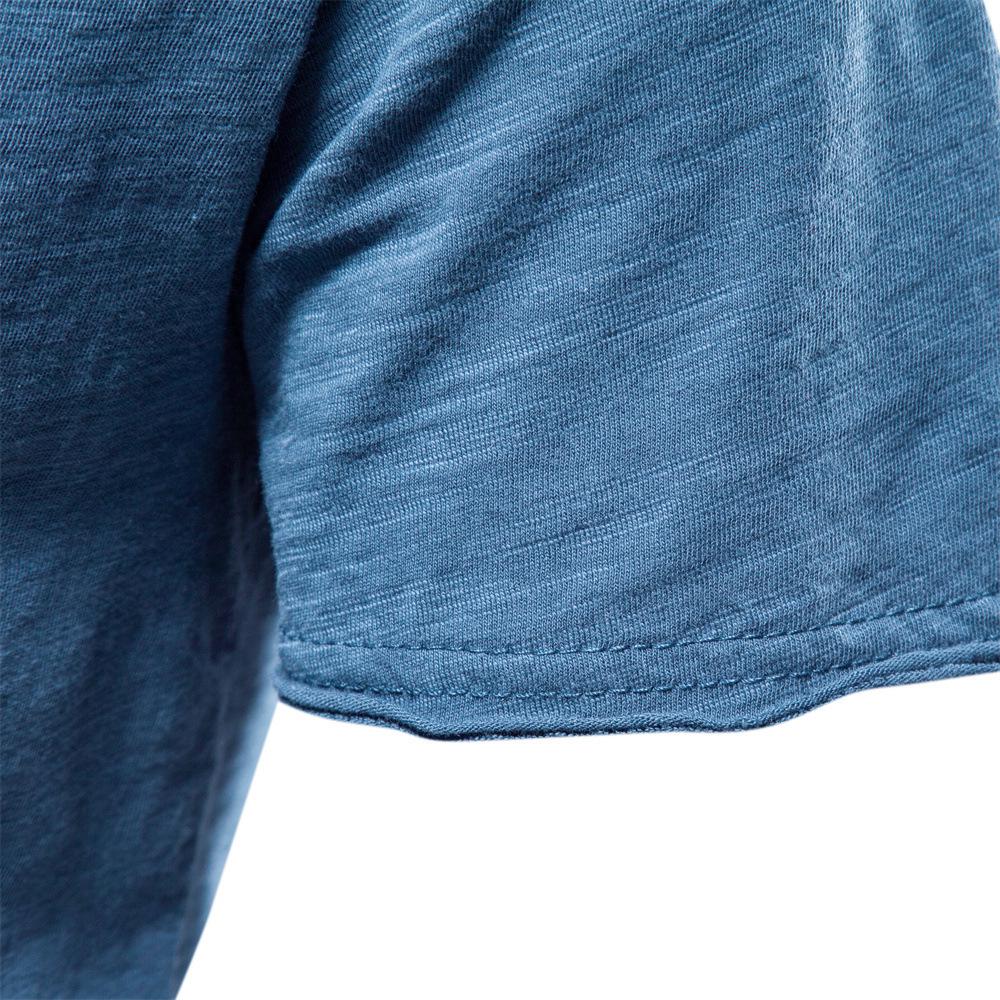 Summer Men's Solid Bamboo Cotton V-Neck T-Shirt - Hot Selling European & American Style