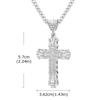 Vnox Cuban Link Chain with Alloy Zircon Cross Pendant Necklace for Men Boys, Cool Cross Pendant Necklaces Religious Jewelry Gift