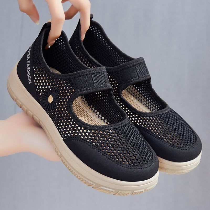 

Fashion Women Shoes Breathable Vulcanized Shoes Fashion Comfortable Female Dance Work Shoes Breathable Mesh Casual Walking Shoes Ladies 35 чёрный