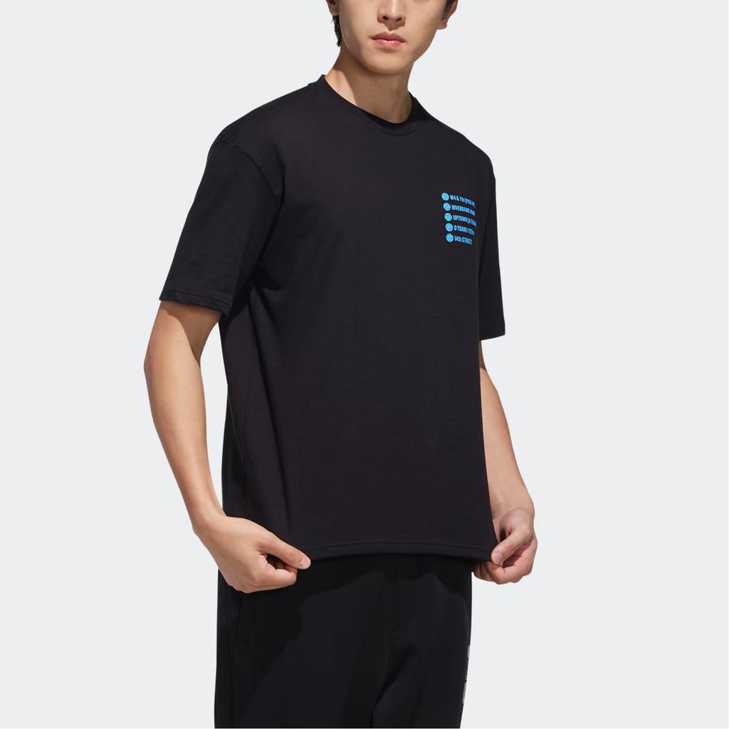 Adidas Originals Gradient Design Letter Casual Sports Short Sleeve T-Shirt Men Tops Black FI3989