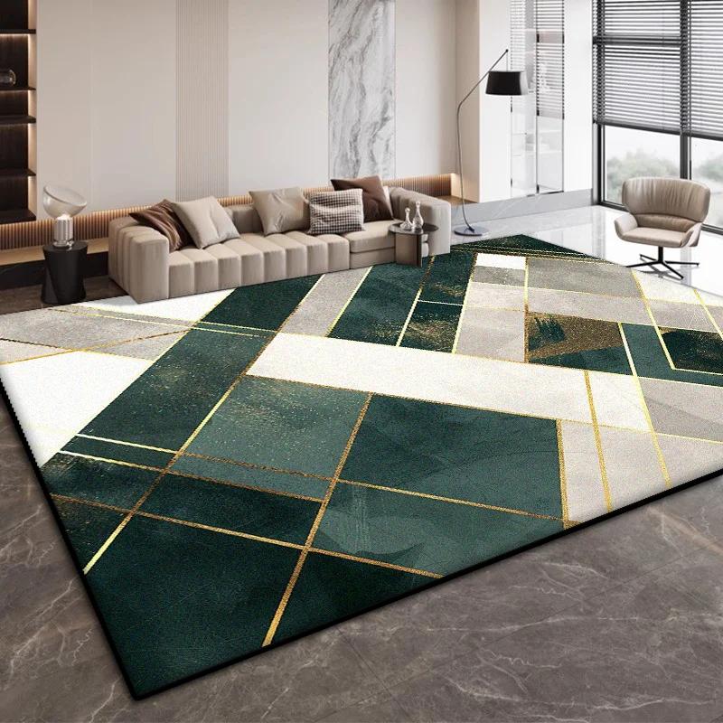 Moderní geometrický designový obývací pokojový koberec Jednoduchá dekorace Ložnice Protiskluzové Velké koberce Kancelář Kávové stolky Měkká podložka Pratelný