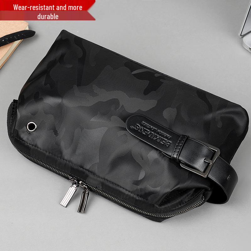 New Men's Large Capacity Nylon Clutch Bag - Oxford Cloth, Casual Korean Style Handbag