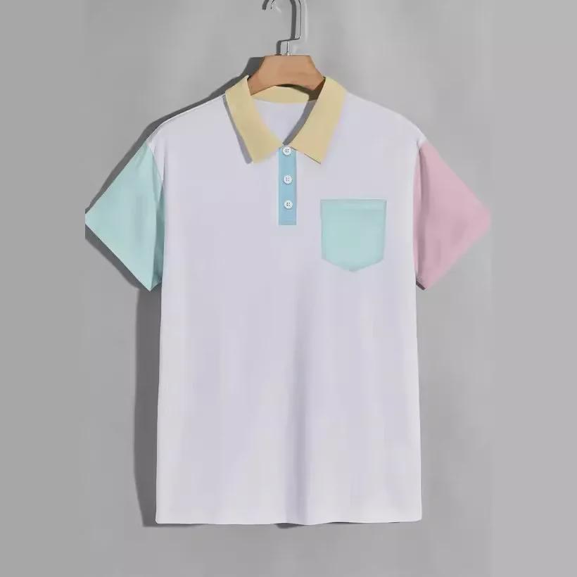 2024 Herren Sommer Poloshirt mit Kontrasttasche - Modischer Kurzarm-Style