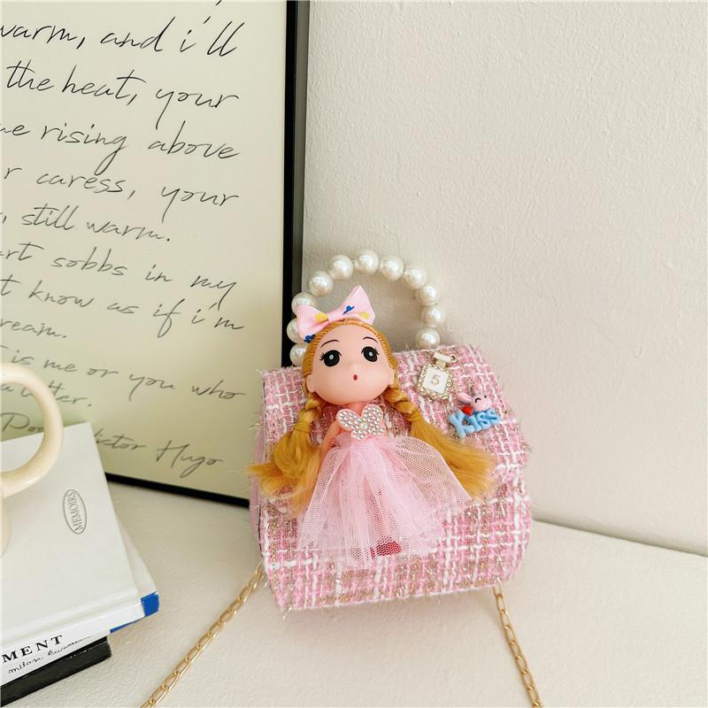 Adorable Korean Style Children s Handbag With Pearl Details For Girls And Boys Pink