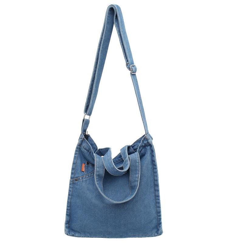 Denim Crossbody Bag Women's Large Capacity Messenger Bag Student Shoulder Tote Bag