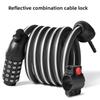 Bike Lock Five-position Combination Lock Mountain Bike Road Bike Lock Cable Lock with Reflective Bike Ring Lock Door Lock