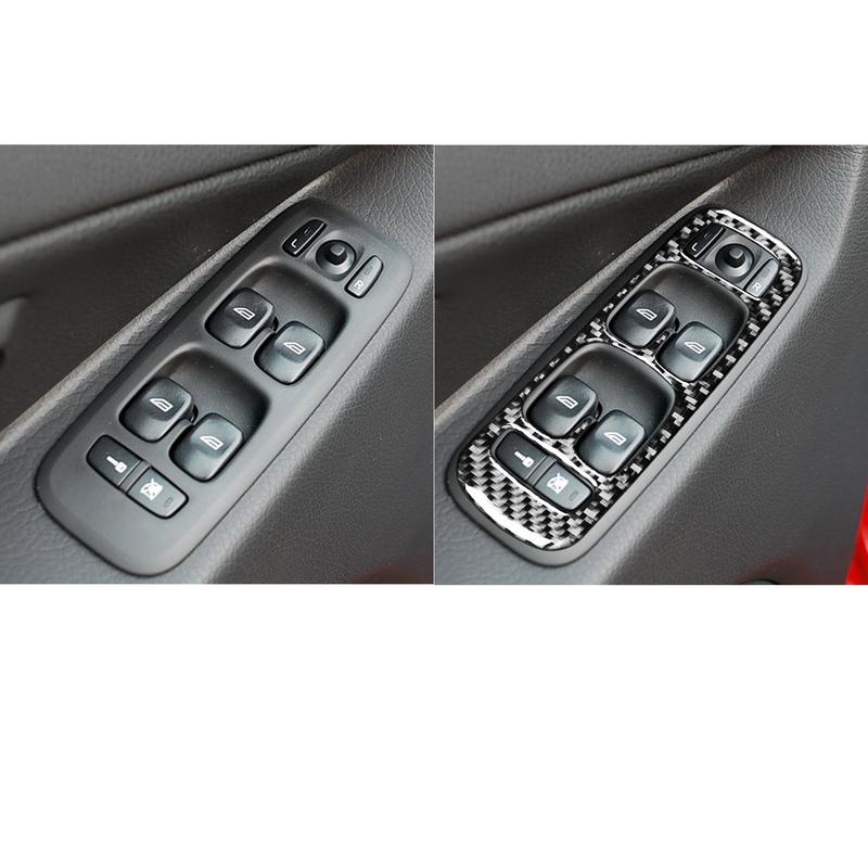 Wood Grain Car Interior Accessories Window Lift Cover Console Air Vent Cover Gear Shift Panel Sticker For Volvo XC90 2003-2014