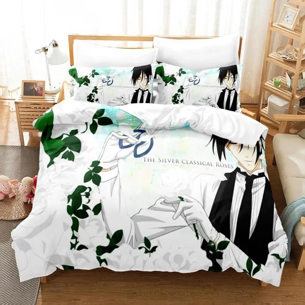 Anime Black Butler Sebastian Bedding Set Boys Girls Twin Queen Size Duvet Cover Pillowcase Bed Kids Adult Home Textileextile Tool