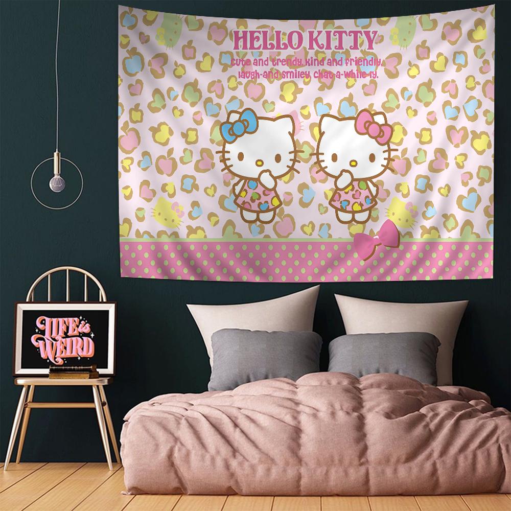 

Cute Color Anime Character Kawaii Kuromi Melody Cartoon Tapestry Room Decoration Home Decor Bedroom Wall Hanging Fabric 29x37in